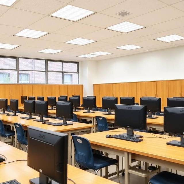 Desktops on bespoke computer tables