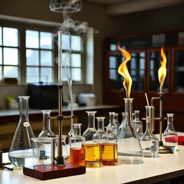 Chemistry lab with glassware
