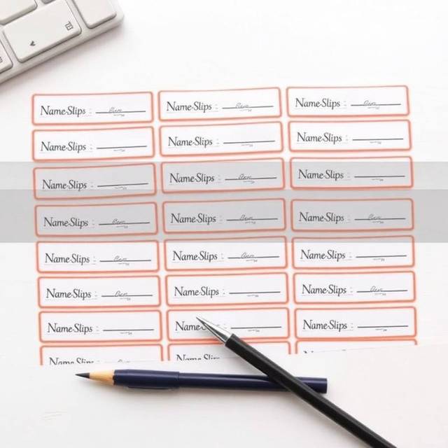 Printed name slips, 10 per sheet