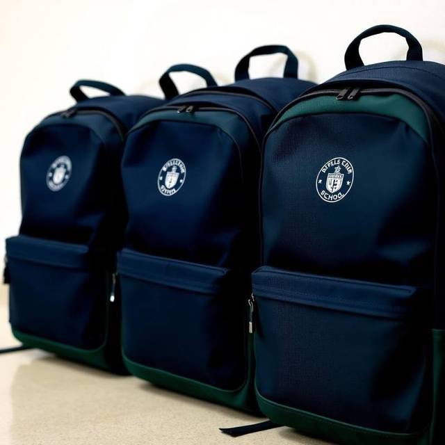 School-branded backpacks