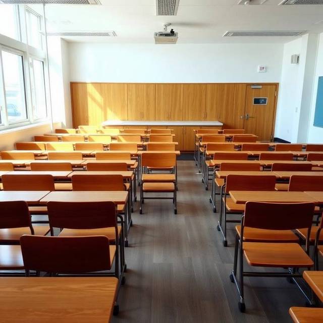Dual benches in a modern classroom