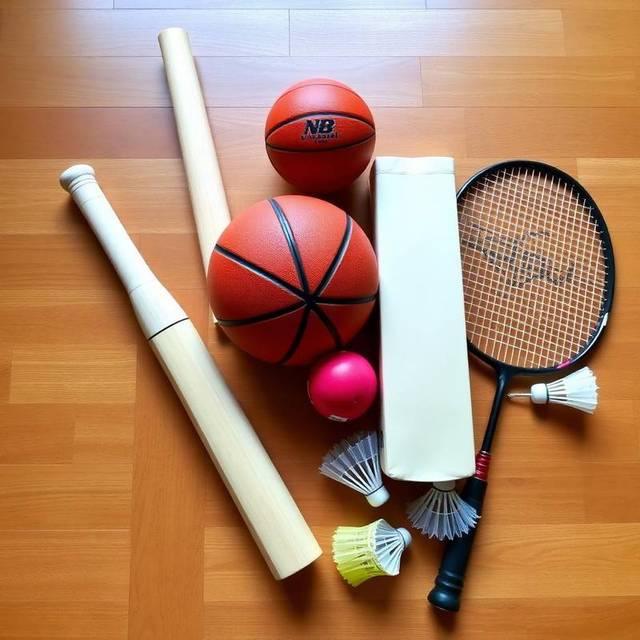 Cricket, basketball, badminton set